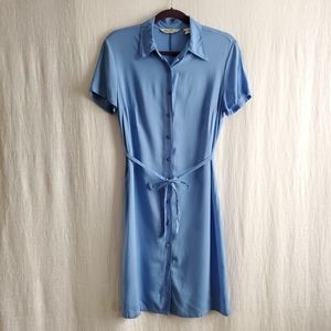 Eddie Bauer Cornflower Blue Short Sleeve Shirtdress size Medium